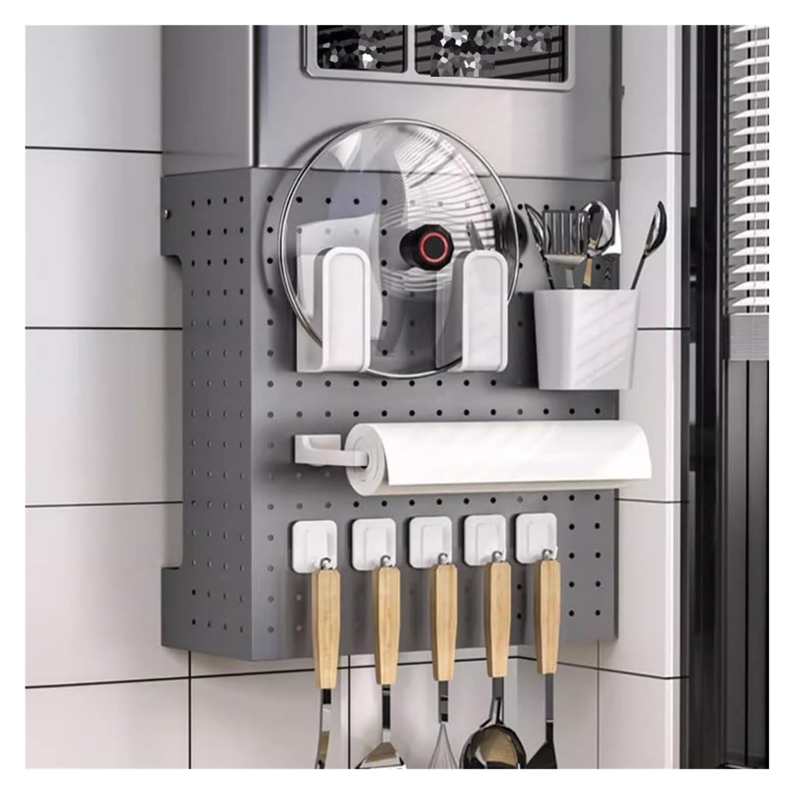 Muro Panel Perforado Para Herramientas Kit Organizador De Tablero Perforado, Protector Contra Salpicaduras De Cocina Con Accesorios, Estante De Almacenamiento For Montaje En Pared, Tablero Con Orifici
