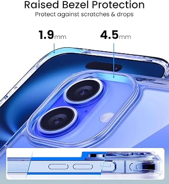 Mkeke for iPhone 16 Case Clear, [Not Yellowing] [16FT Military-Grade Drop Protection], Slim Clear iPhone 16 Case for Apple iPhone 16 with Shockproof Bumper 2024