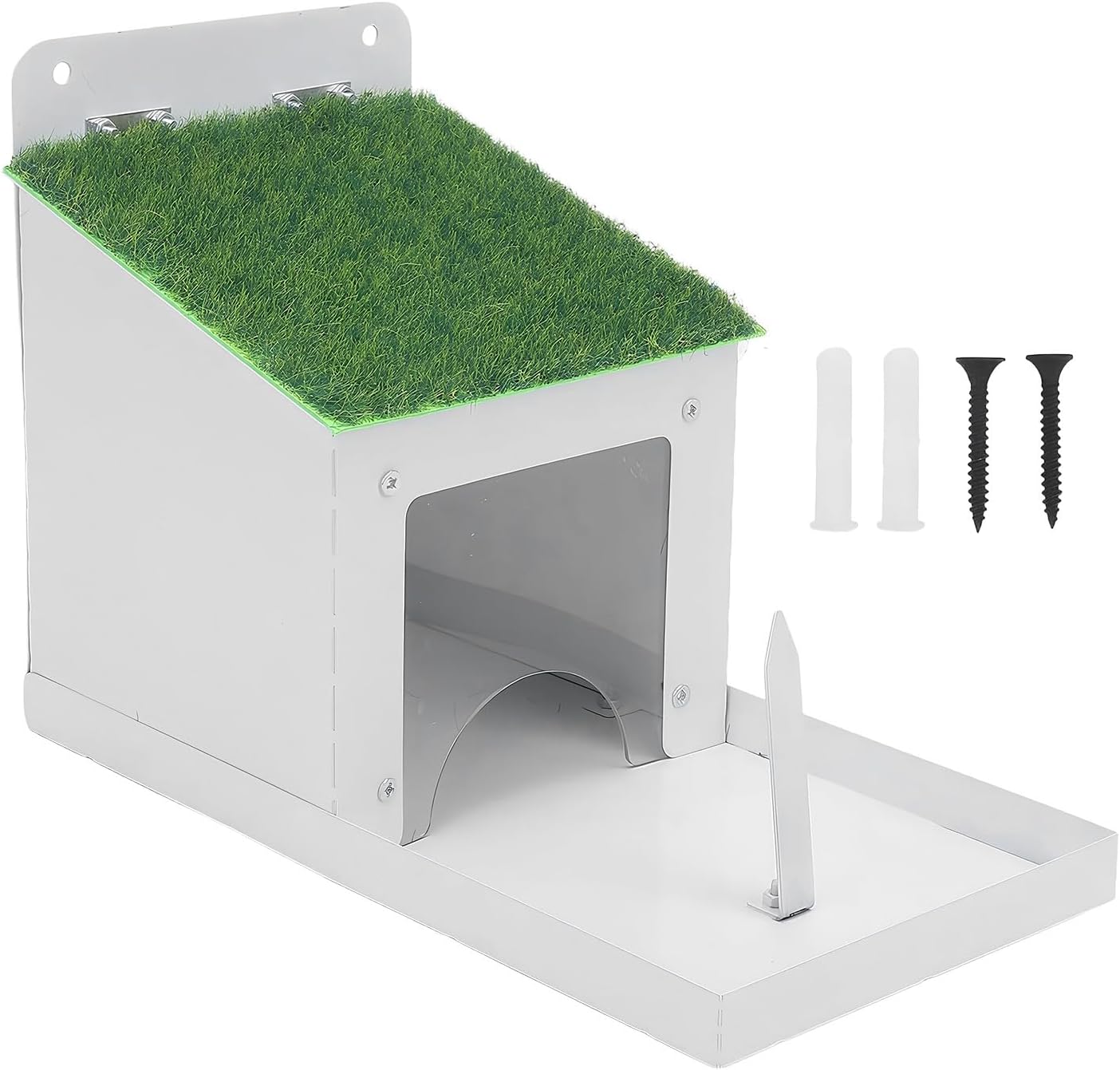 Squirrel Feeder - Metal Rustproof Waterproof Feeder with Lid | Easy Filling Garden Bird Feeders | Wall-Mounted Outdoor Feeders | for Garden Yard Farm Pathway Lawn Grassland Porch Backyard