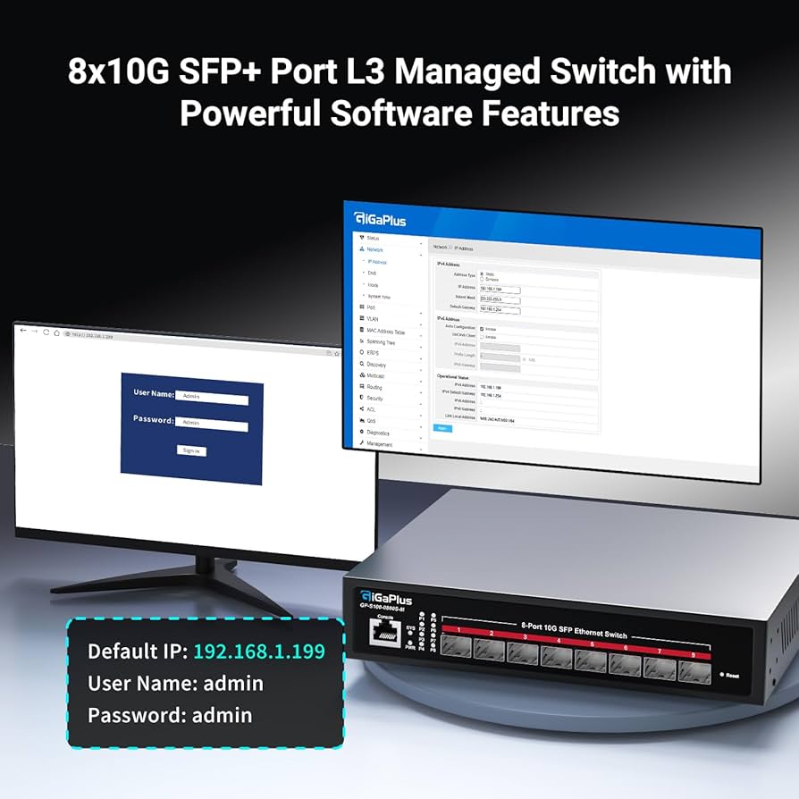 Amazon.co.jp: 8ポート 10G SFP+ イーサネットスイッチ マネージド