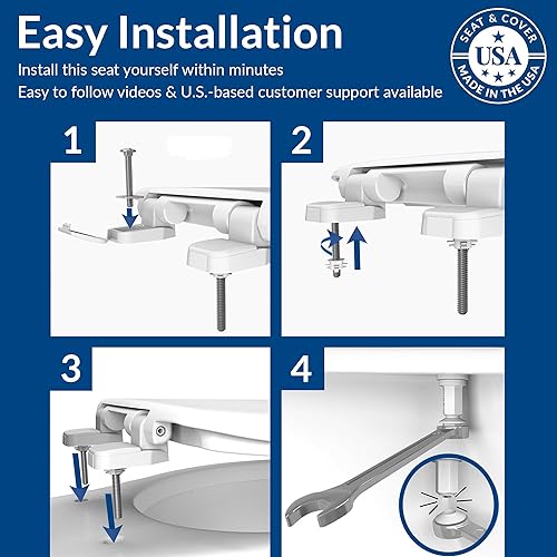 Miniatura 11 de Little2Big - Asiento de inodoro con asiento de entrenamiento integrado para niños pequeños, cierre lento, fácil de instalar, fabricado en Estados
