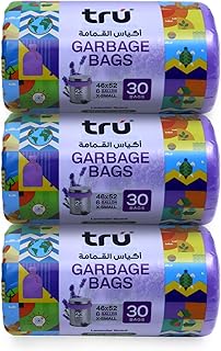 tru® Lavender Scented Garbage Bags Compact Roll 46x52cm 6Gallon (30pc x 3 Rolls) 90bags
