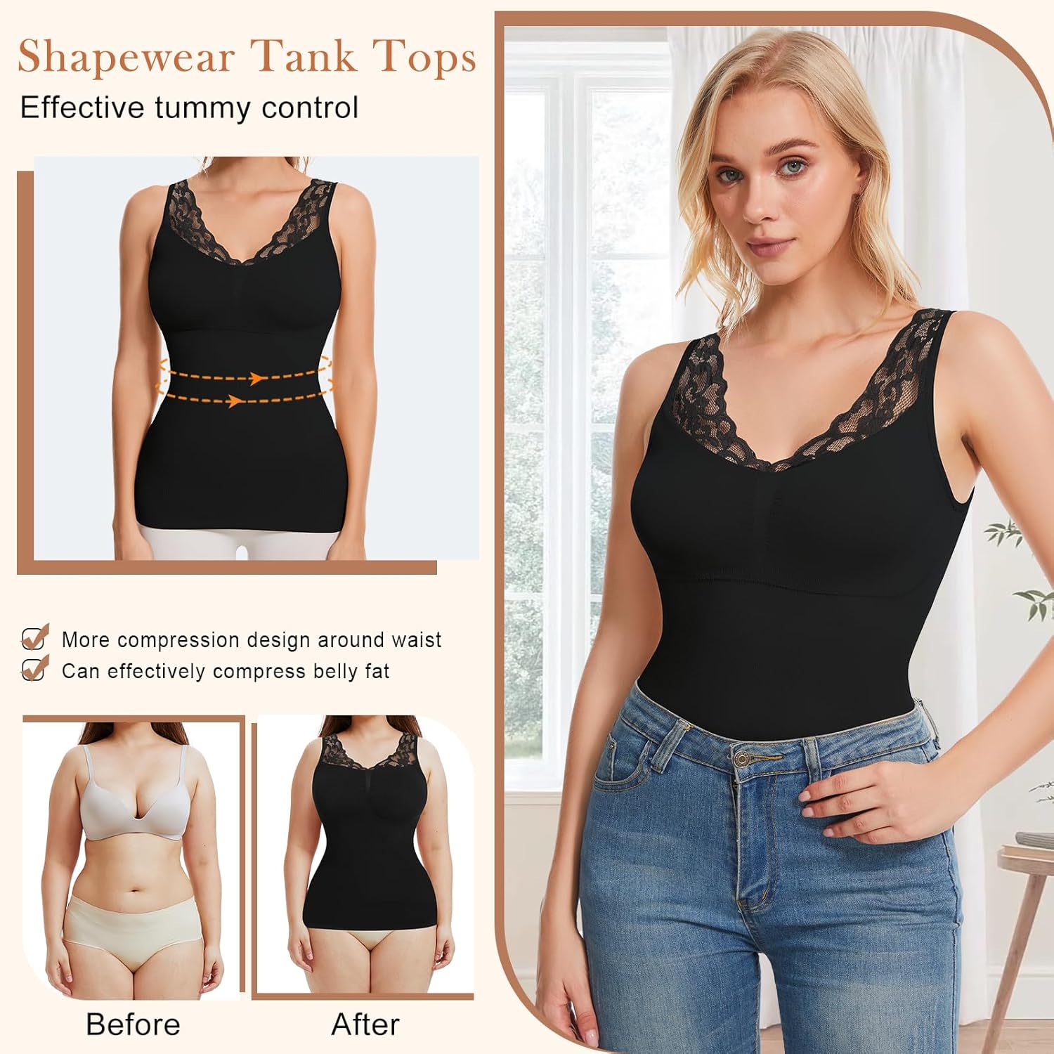 Shapewear Tank Tops for Women Tummy Control - Image 4