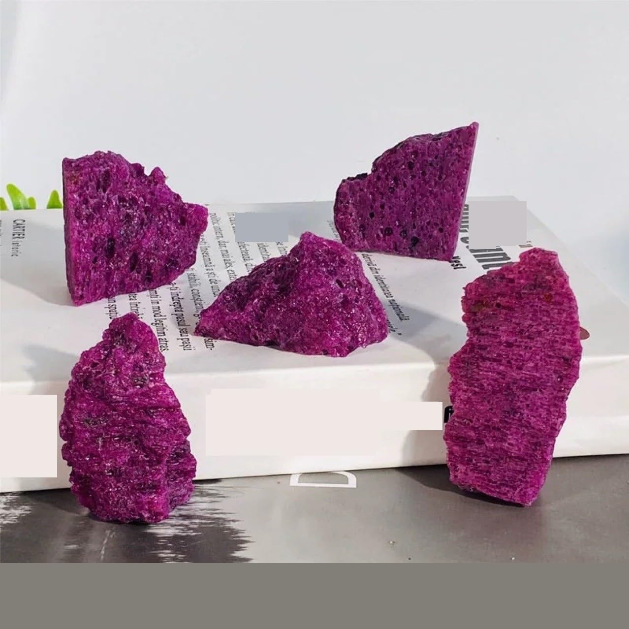 WHZHDMA Bulk Natural Crystal Rough Stone Natural Red Corundum Diffuser Stone Aromatherapy Stone Crystal Wool Crystal Crafts Aromatherapy Ornaments Rocks Stones and Crystals