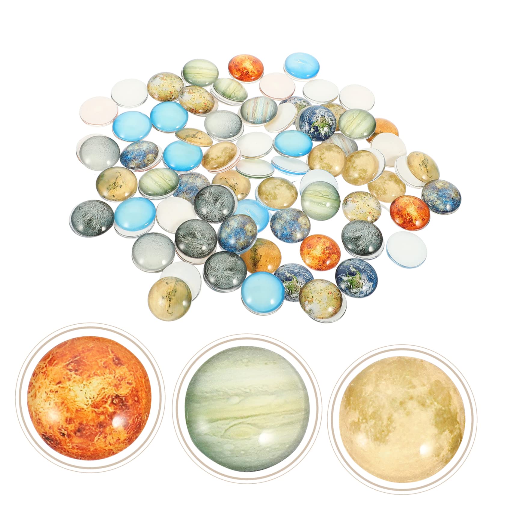 NUOBESTY 400stücke Leuchtende Glassteine Schmuckzubehör Für Kreative Bastelprojekte Runde Planetengemmen Für Armbänder Und Dekoration