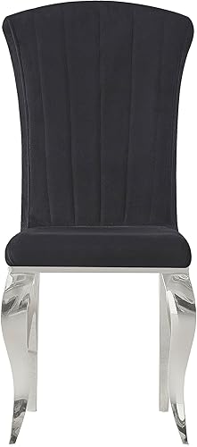 Miniatura 6 de Sillas de comedor modernas, silla de comedor tapizada de lujo sin brazos, con patas de acero inoxidable espejadas para cocina, comedor, sala de