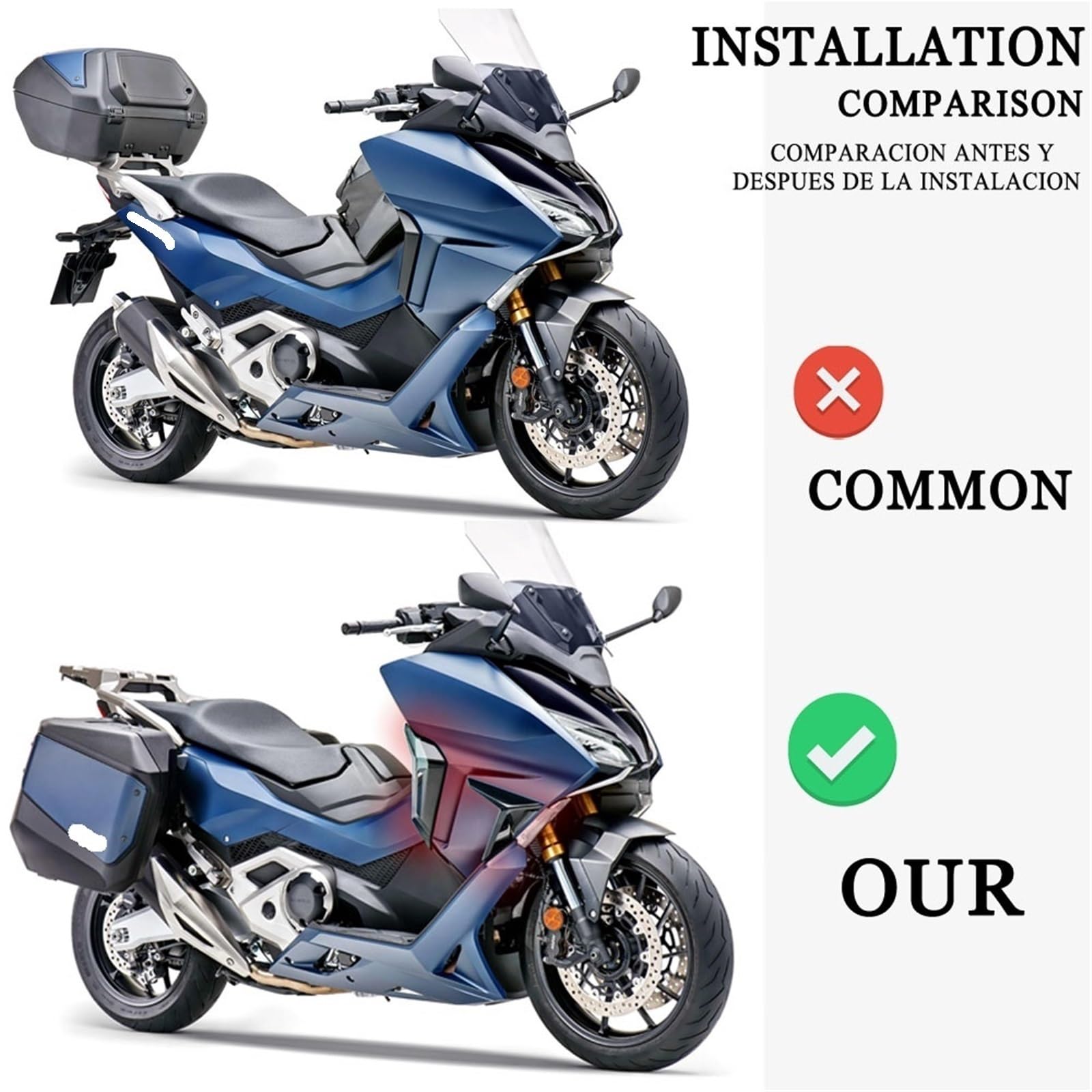 Deflektor motocykla Zestaw deflektorów powietrza do motocykla, czarny, pasuje do Hondy Forza 750 2021-2022, dodatkowy spojler boczny spojler przedłużający szyba przednia(A S)