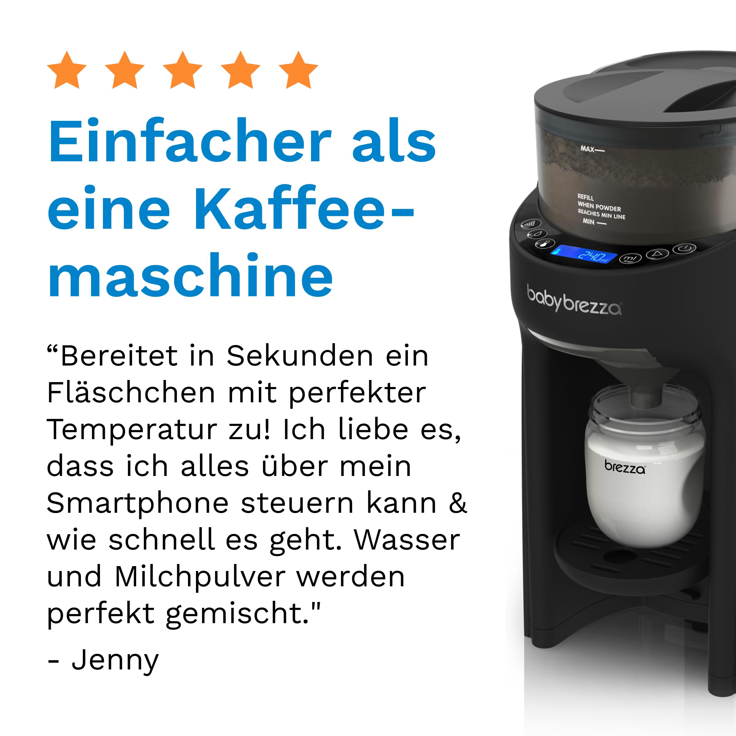 Baby Brezza Formula Pro WiFi & Food Maker Deluxe Bundle Schwarz | Mischt Milchpulver per App, dampfgart & mixt Babybrei, WiFi-Steuerung, BPA-frei – smartes Premium-Bundle Schwarz