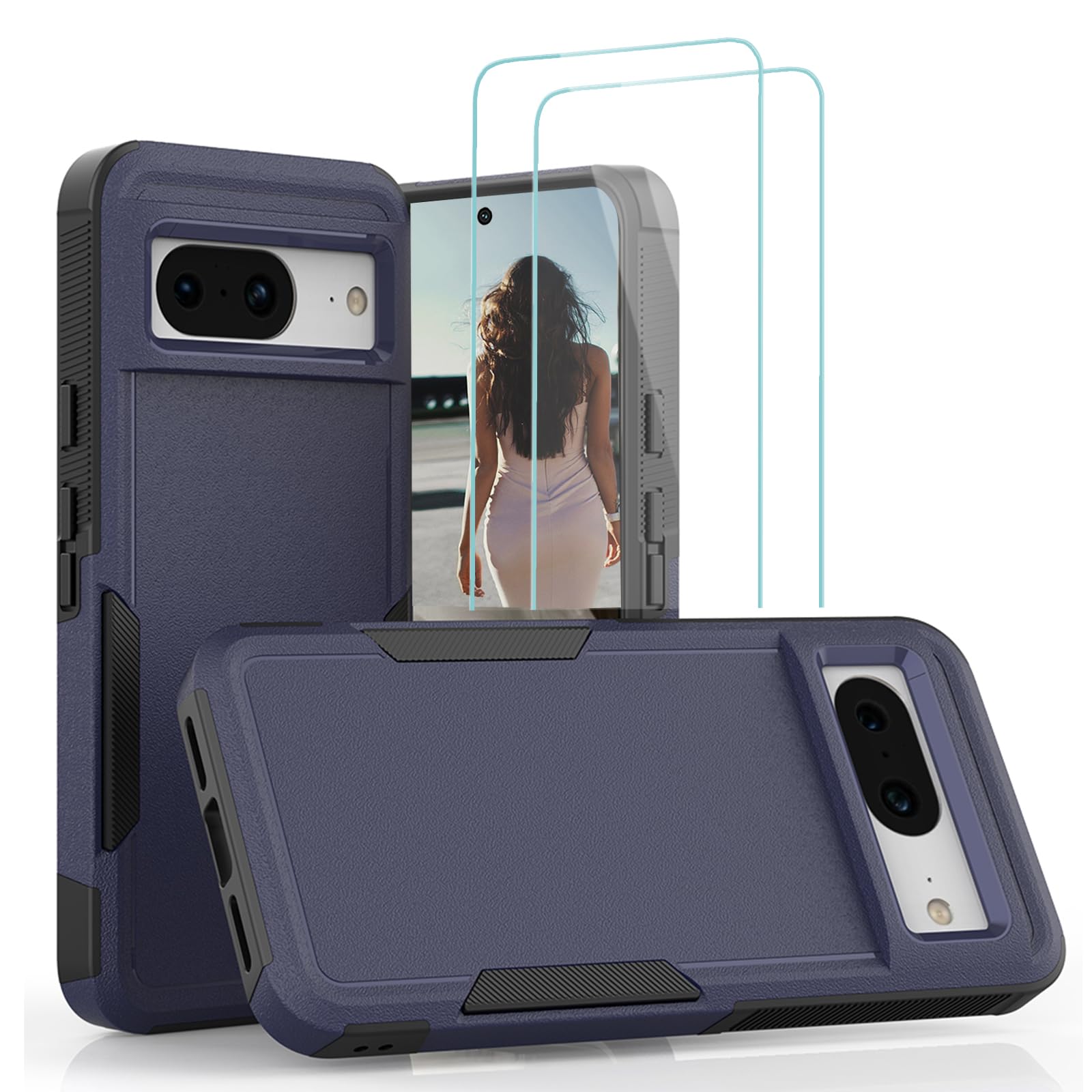 Jeylly for Google Pixel 8 Case with 2 Pack Screen Protector