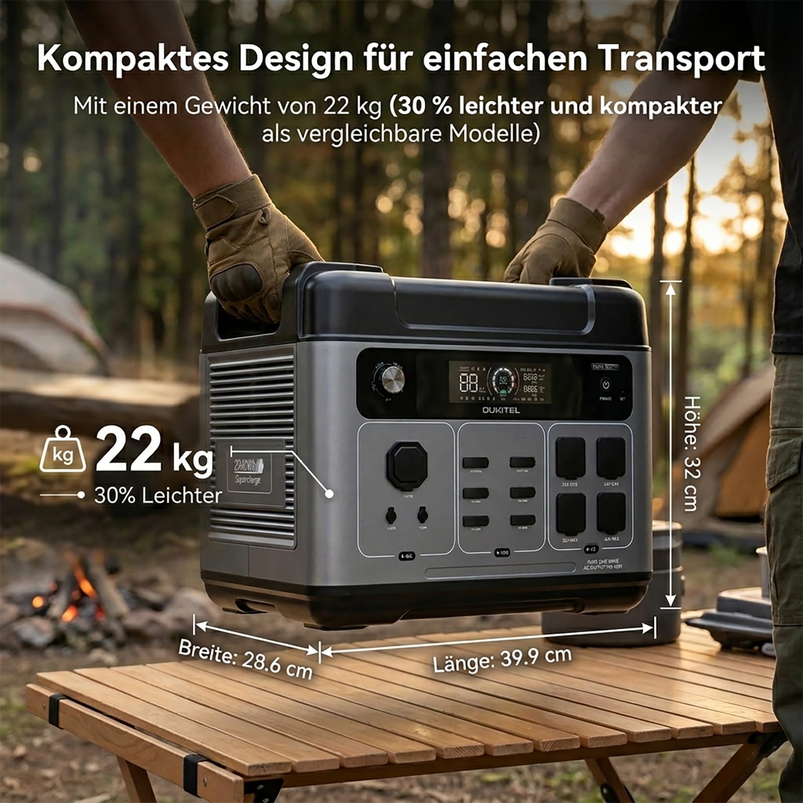 OUKITEL Powerstation 3200W Stromgenerator mit 2048Wh LiFePO4 Akku | USV <10ms, 2800W Schnellladung, 0-80% in 55 Min, 100W USB-C, Solargenerator für Zuhause, Camping & Wohnmobil Notstrom