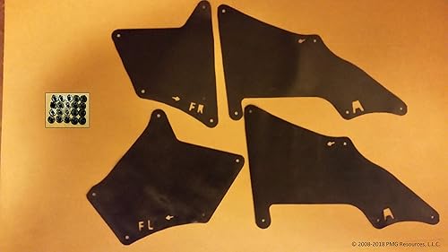 Juego de cuatro protectores contra salpicaduras con clips para FJ Cruiser 2007-2014 (forro de guardabarros, delantal, escudo, protector contra