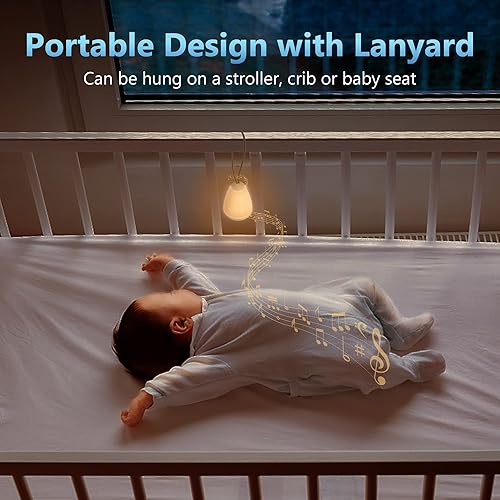 Miniatura 6 de Máquina de sonido para bebés, máquina de sonido portátil para dormir con luz nocturna, ruido marrón, ruido natural, canción de cuna, máquina de