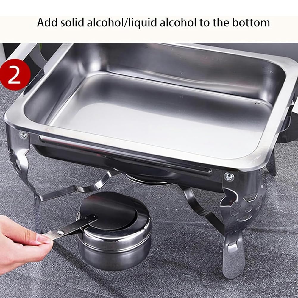 Calentador de Buffet de Acero Inoxidable, Estructura portátil y Desmontable, Placas calentadas comercialmente, Adecuado para hoteles, Banquetes, Bodas y Fiestas
