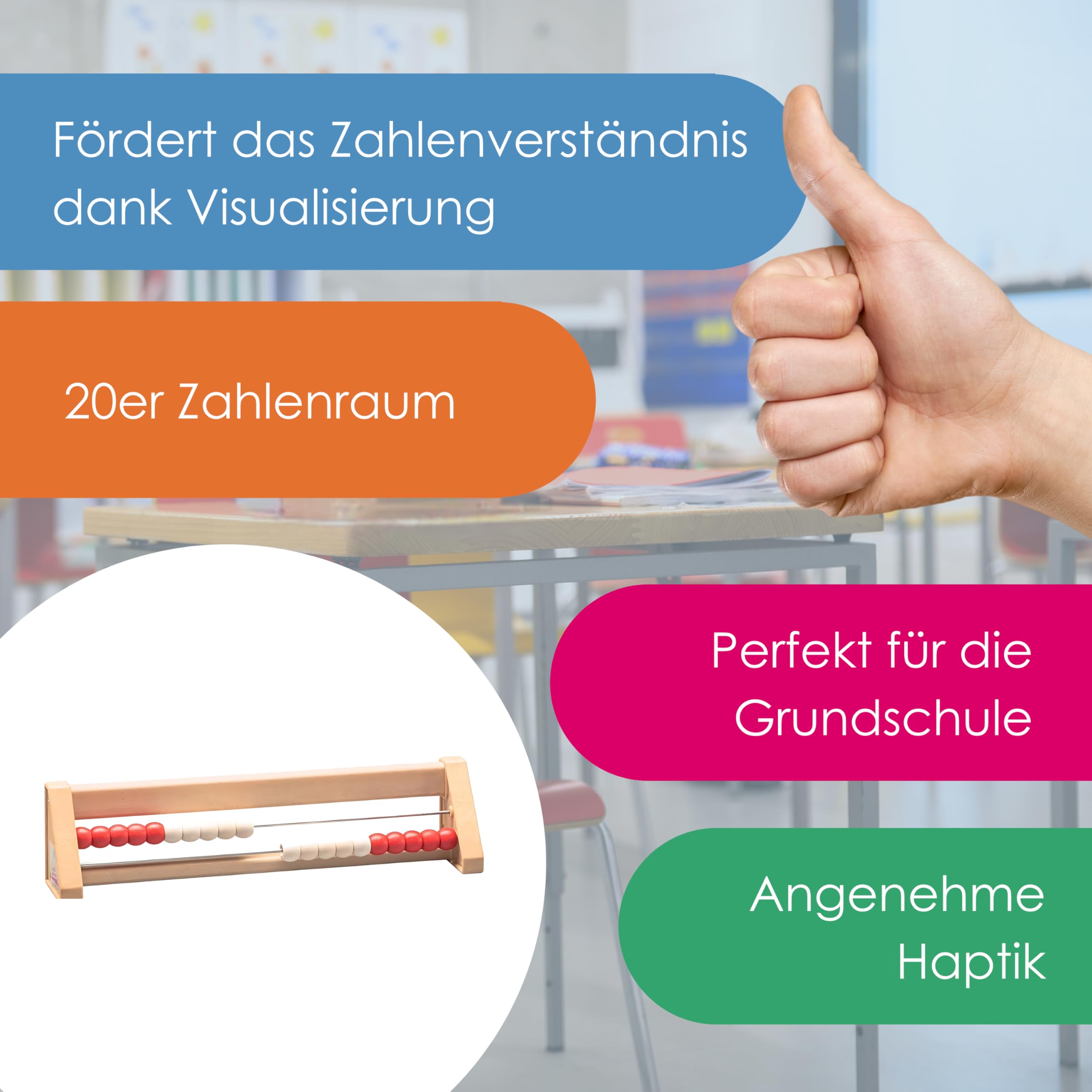 WISSNER® aktiv lernen - Catena di calcolo gigante rosso/bianco 100