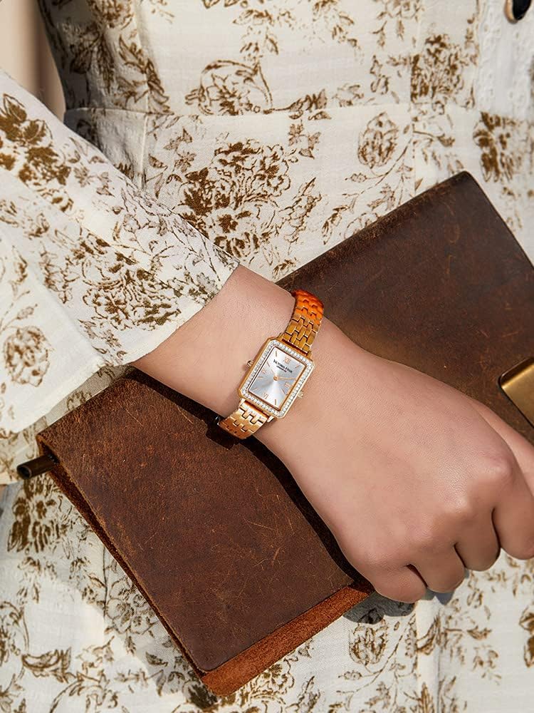 VICTORIA HYDE Women Watches Green Mother of Pearl Dial Ladies Wristwatches Genuine Leather Strap Classic Rectangular Case - Image 6