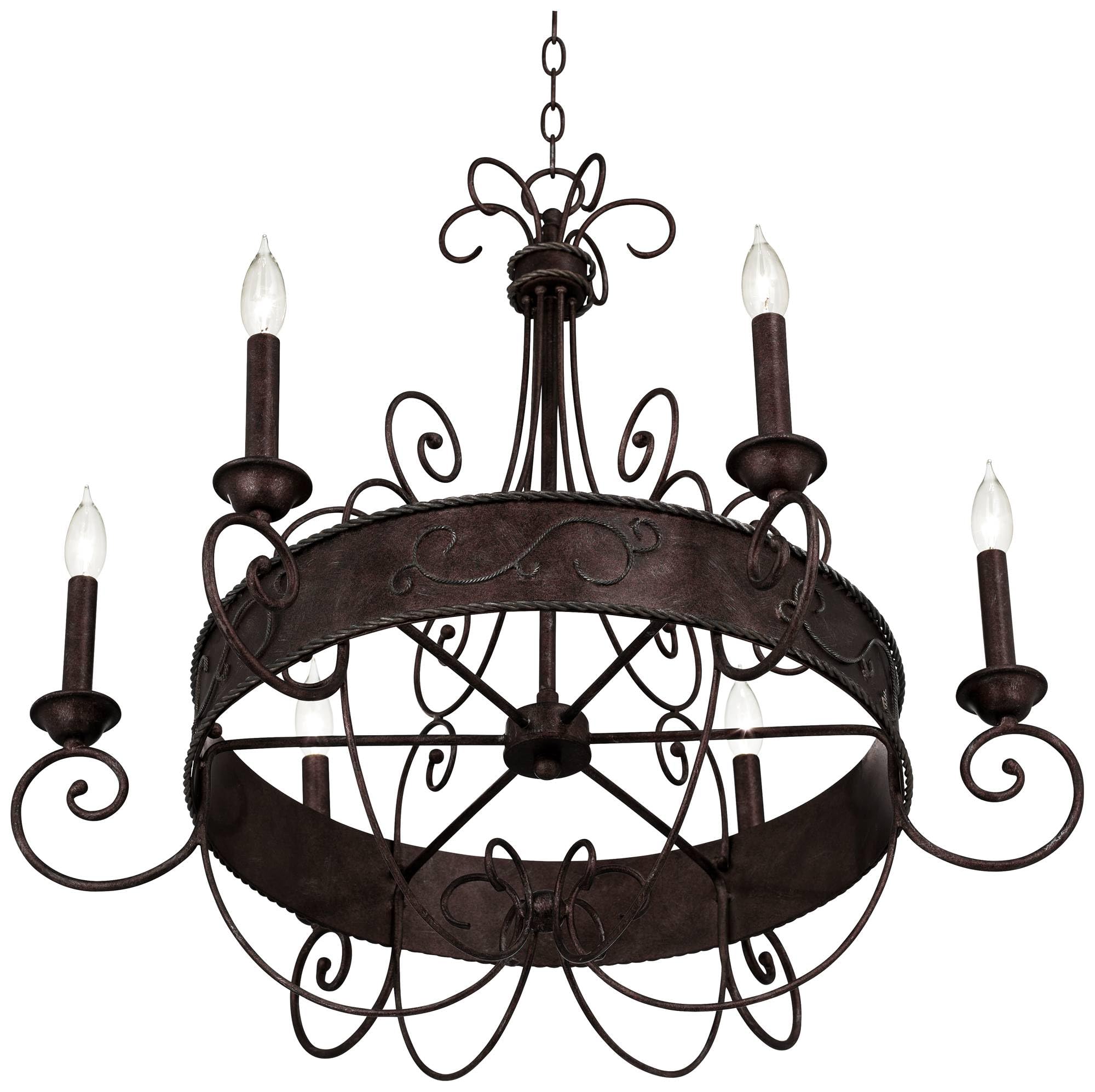 Amazon.com: Franklin Iron Works Rust Bronze Candelabra Chandelier