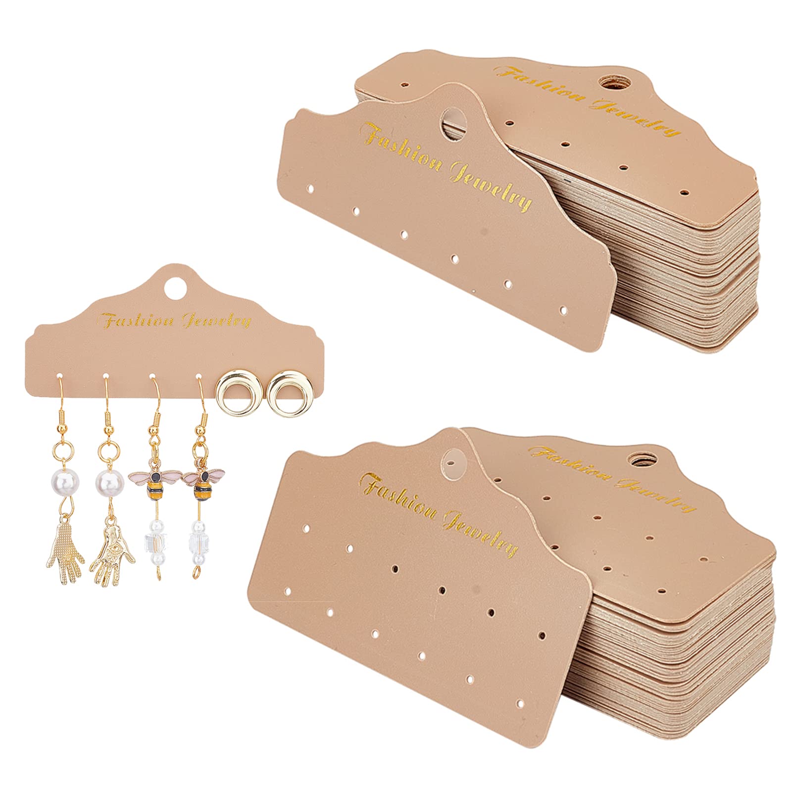 PH PandaHall 300 Pairs Earring Card Holders, Earring Display Cards 100pcs Earring Studs Cards Jewelry Display Cards Paper Tags for DIY Jewelry Packing Displaying Small Business