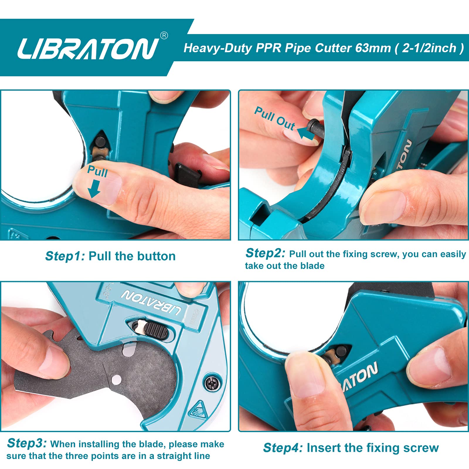 Libraton PVC Cutter, Up to 21/2", PVC Pipe Cutter 2 Inch, ABS Pipe