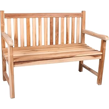 Lesli Living Bank Gartenbank Teak Holz Gebogene Rückenlehne 130 cm