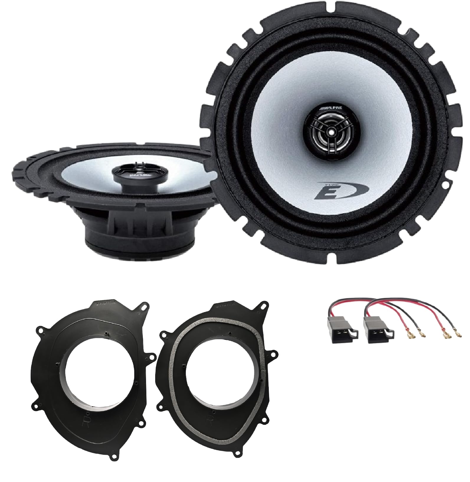 Kit de 2 altavoces Alpine SXE1725S de 16,5 para Renault Clio IV de 2013 a 2021 + 2 soportes delanteros + 2 conectores