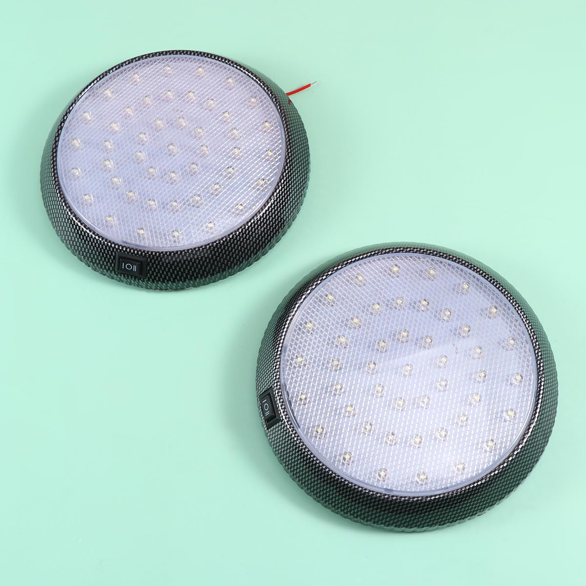 SHINEOFI Phares LED pour Voiture Intérieur, Plafonnier Rond en Plastique 2pcs Pulvérisation pour Améliorer le Plaisir de Conduite