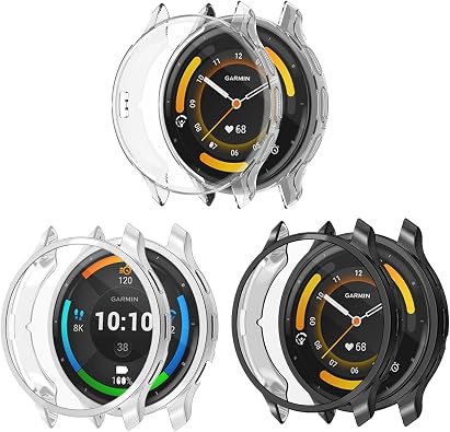 Compatible with Garmin Venu 3S 41mm /Garmin Venu 3 45mm Waterproof Protective Case Soft TPU Plated All Around Scratch-Proof Screen Protector Cover