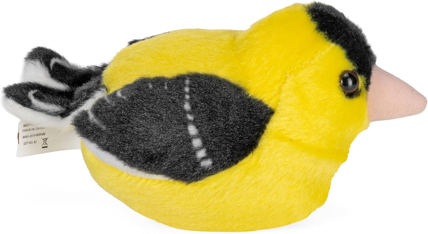 Wild Republic Audubon Birds American Goldfinch Plush with Authentic Bird Sound, Stuffed Animal, Bird Toys for Kids and Birders