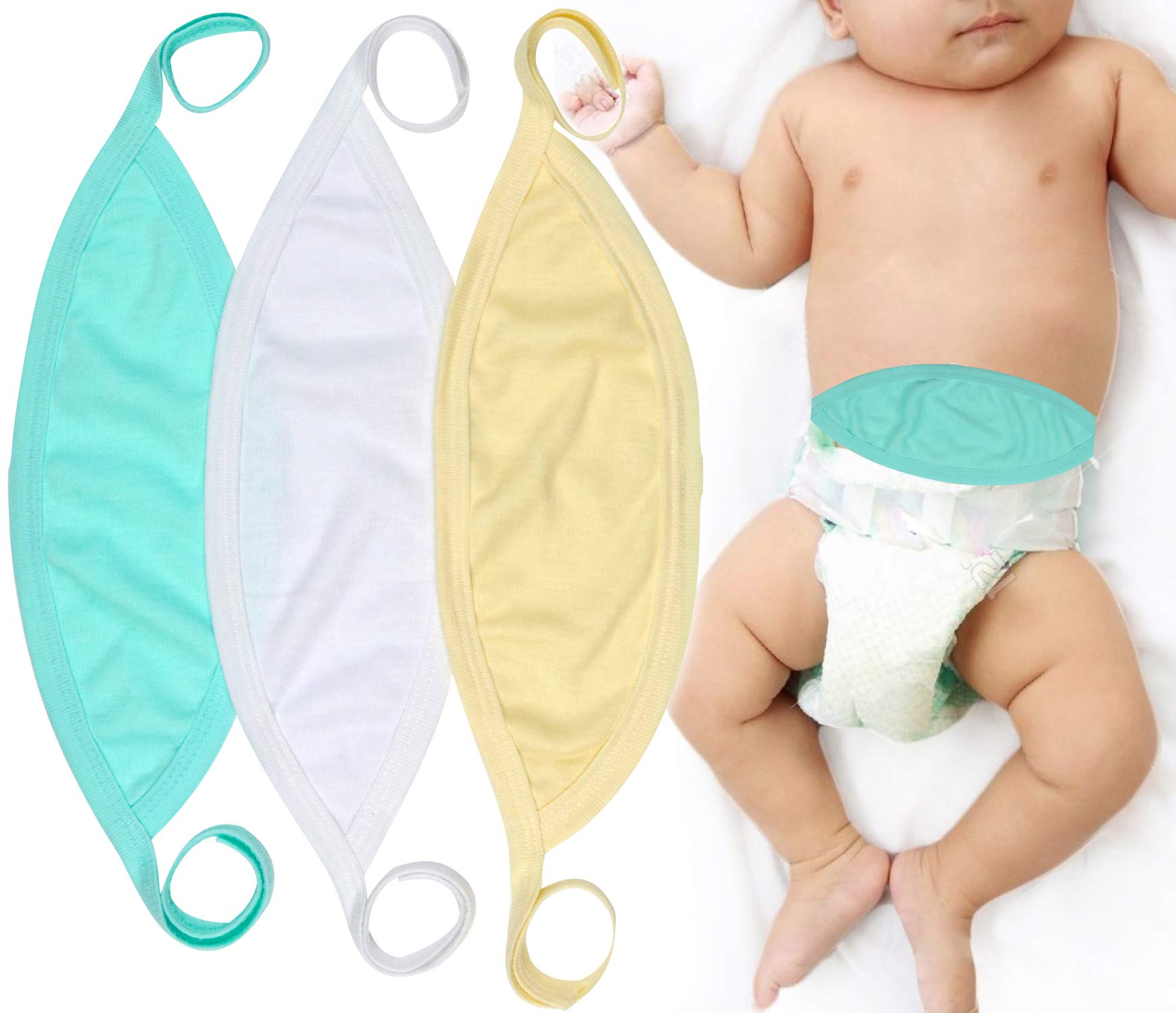 ToBeInStyle Babies' 3 Pack Comfortable Newborn Baby Belly Binder - Pastel - One Size