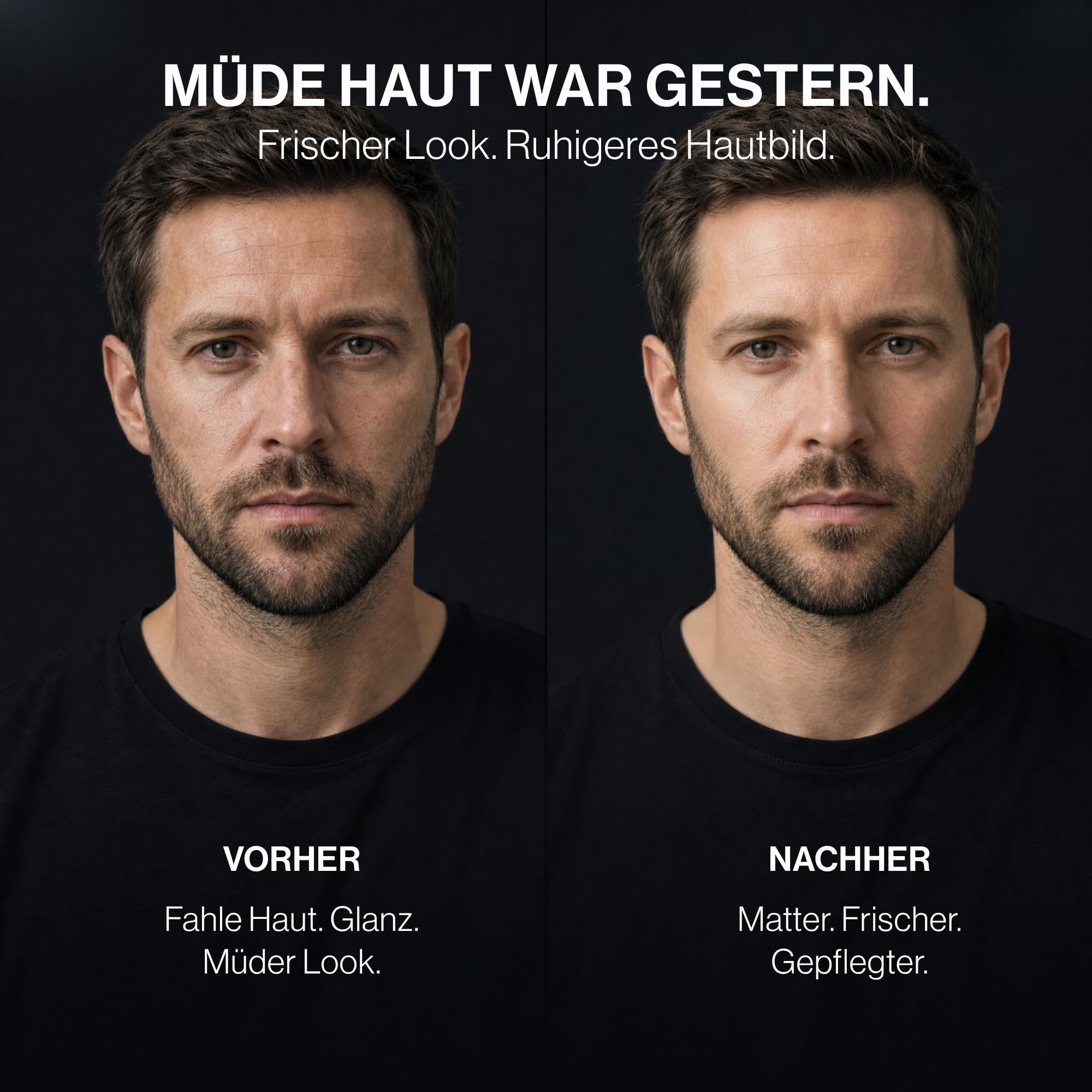 Gesichtspflegeset für Männer, Schnelle Gesichtspflege mit Reinigungsgel, Feuchtigkeitscreme und Serum, spendet Feuchtigkeit, gegen fettige Haut, Anti-Aging Effekt, natürlich, aus der Schweiz