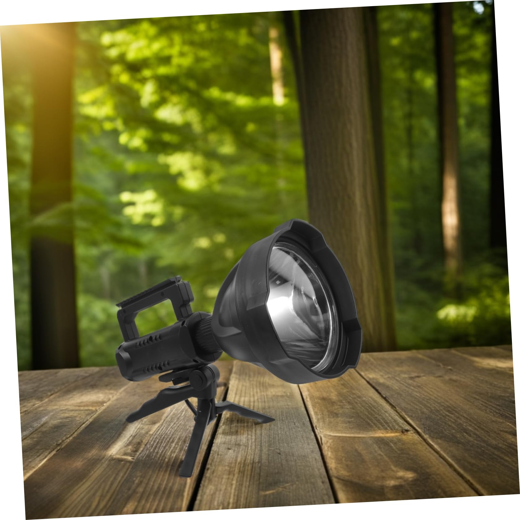 Torcia Tascabile Ricaricabile LED Multifunzione Portatile 8000mah Nero | Design Portatile a Mano, Uso per Escursioni e Campeggio, Corpo in Plastica, LED ad Alta Luminosità