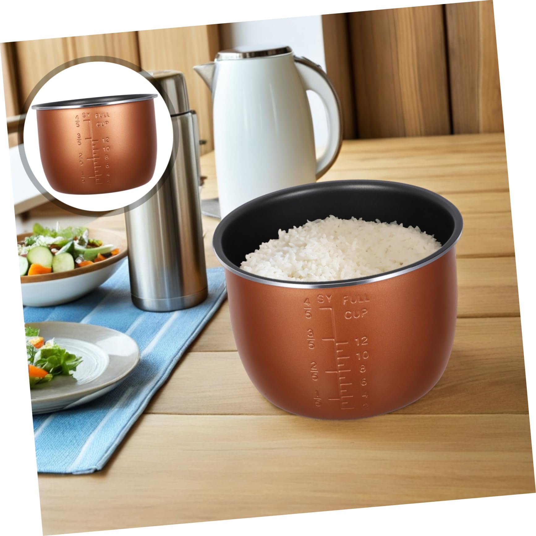 Recipiente de Aluminio para Olla Arrocera de 6l, Repuesto Fácil de Limpiar, Alta Eficiencia Térmica para Arrocera Japonesa y Cocina Doméstica