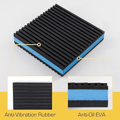 Miniatura 3 de Paquete de 4 almohadillas de goma antivibración, 3 x 3 x 78 pulgadas, alfombrillas aislantes de EVA resistentes para aire acondicionado, sistema