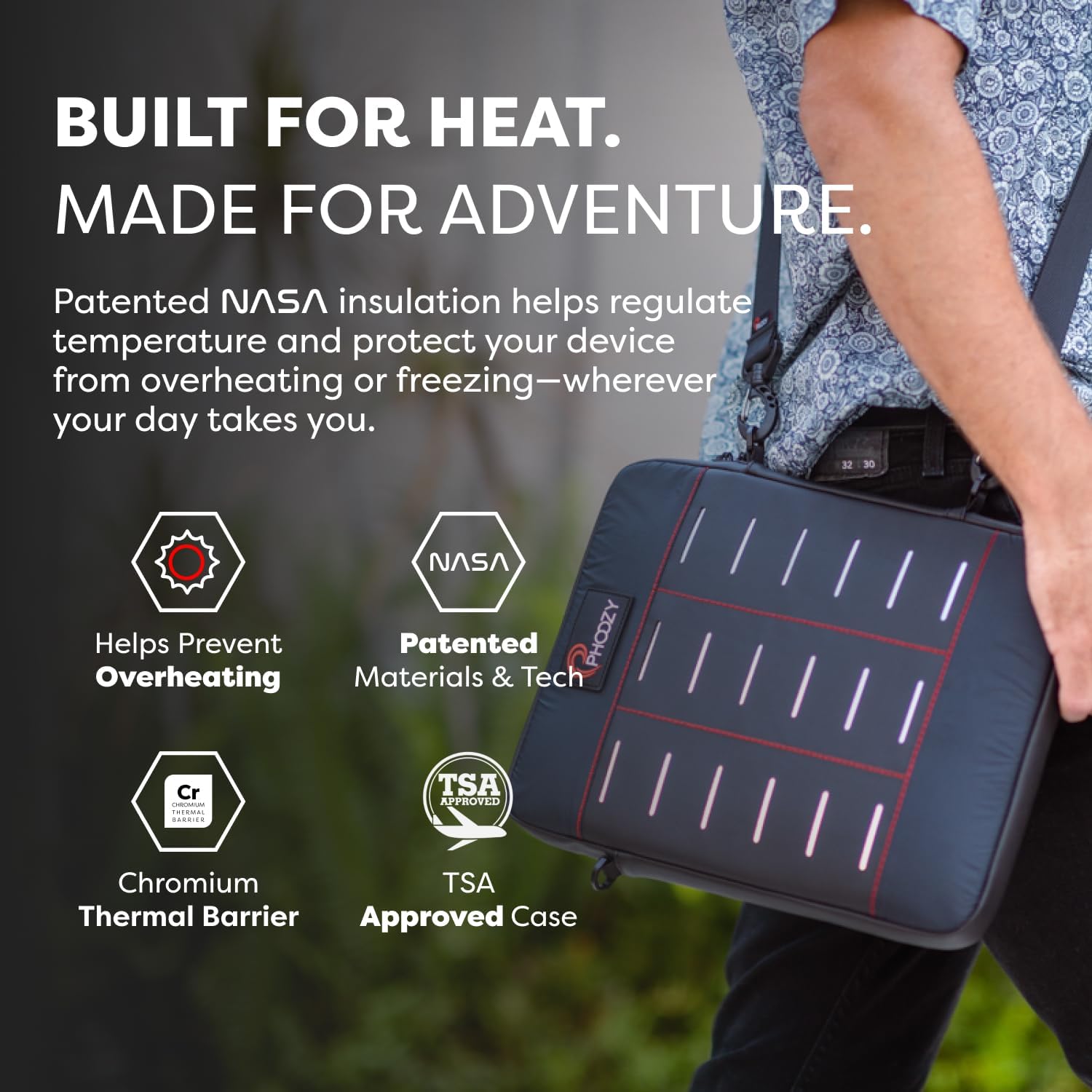 PHOOZY Insulated Thermal Sleeve for Laptops, iPads, MacBooks & Similar Sized Tablets or Laptops up to 11" - Patented NASA Thermal Technology Extends Battery Life in The Cold (Black CAMO)