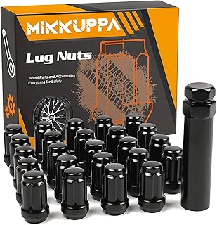 MIKKUPPA 24pcs M12x1.5 Lug Nuts - Replacement for 1984-2013 Toyota 4Runner, 1995-2013 Tacoma, 2000-2006 Tundra Aftermarket Wheel - Black Closed End Lug Nuts with Socket