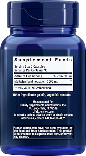 Miniatura 2 de Life Extension MSM 1000 mg - Suplemento de salud de las articulaciones para adultos - Apoya la salud muscular articulaciones rodilla y cartílago