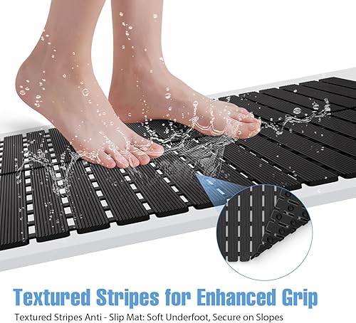 Miniatura 4 de Shower Mat Non-Slip Bath Mat for Tub and Shower Stall,200+ Suction Cups with Drain Holes, Quick Dry Machine Washable, Extra Grip for Stand Up