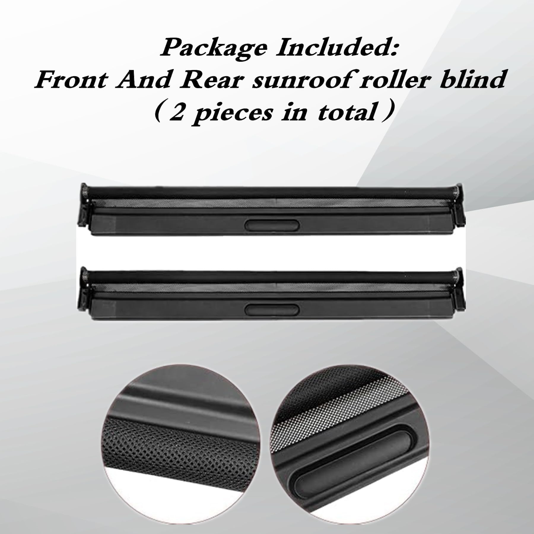 XQSMWF 2 piezas de cubierta de parasol para techo solar delantero y trasero 54102757016, 54102755849 para Mini Cooper R55 R56 2006-2015, parasol panorámico negro para techo solar del automóvil