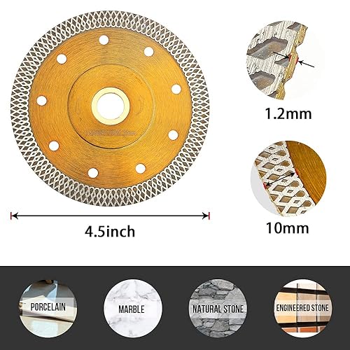 Miniatura 8 de Hoja de sierra mojada de la teja de 10 pulgadas para el corte del mármol del granito de la teja
