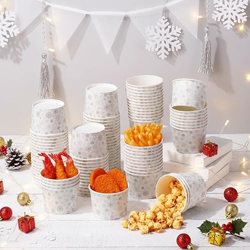 Miniatura 4 de Nuanchu Paquete de 100 tazas de aperitivos de Año Nuevo chino, 9 onzas, cuencos de papel de Año Nuevo Lunar para aperitivos Año del Dragón, cuencos