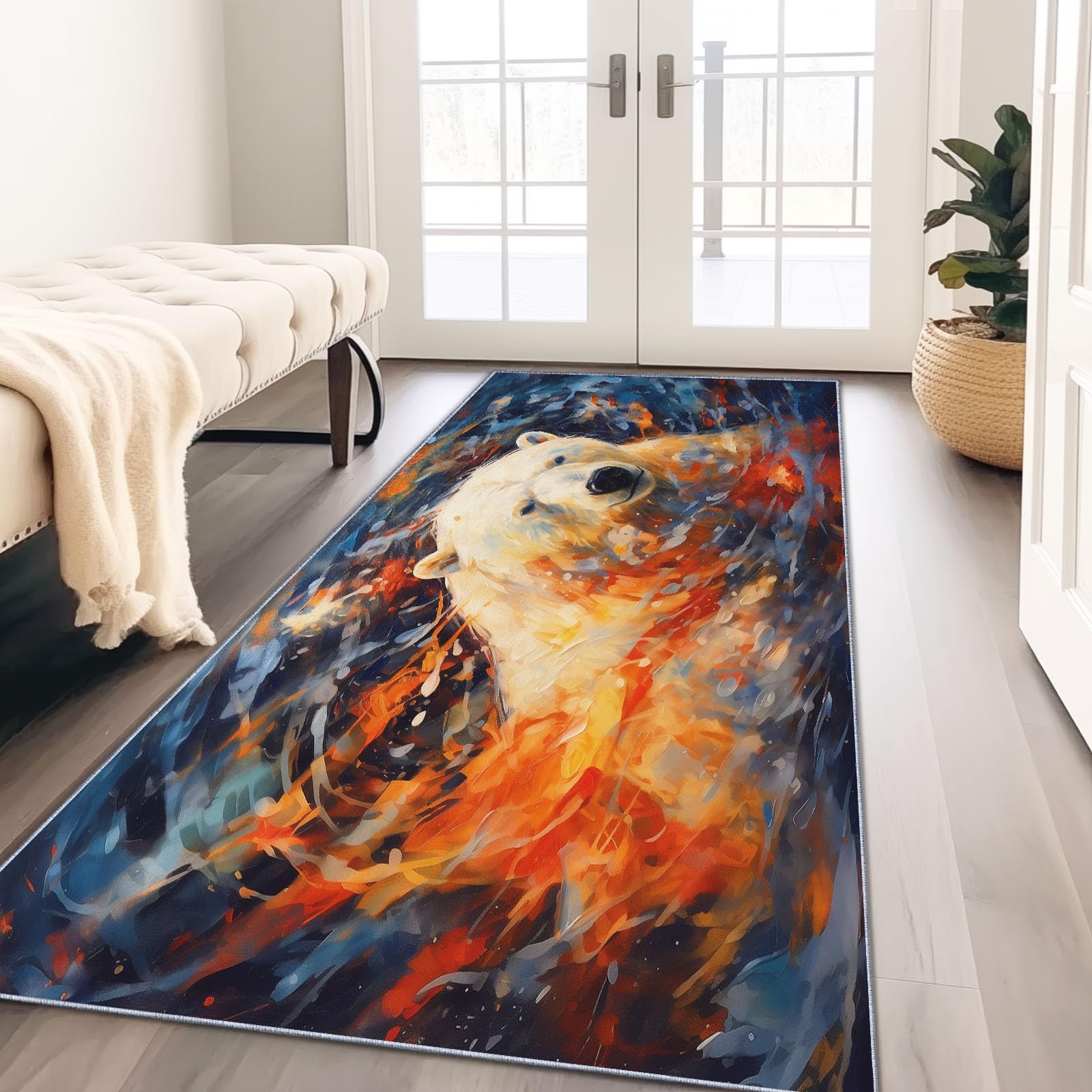 Tapis couloir lavable en machine pour éliminer les taches de cuisine facilement