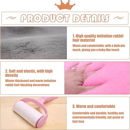 Miniatura 3 de UGSHY 2 unidades de combinación de capó de freno de mano para automóvil, cubierta protectora de felpa cálida anticongelante, accesorio decorativo