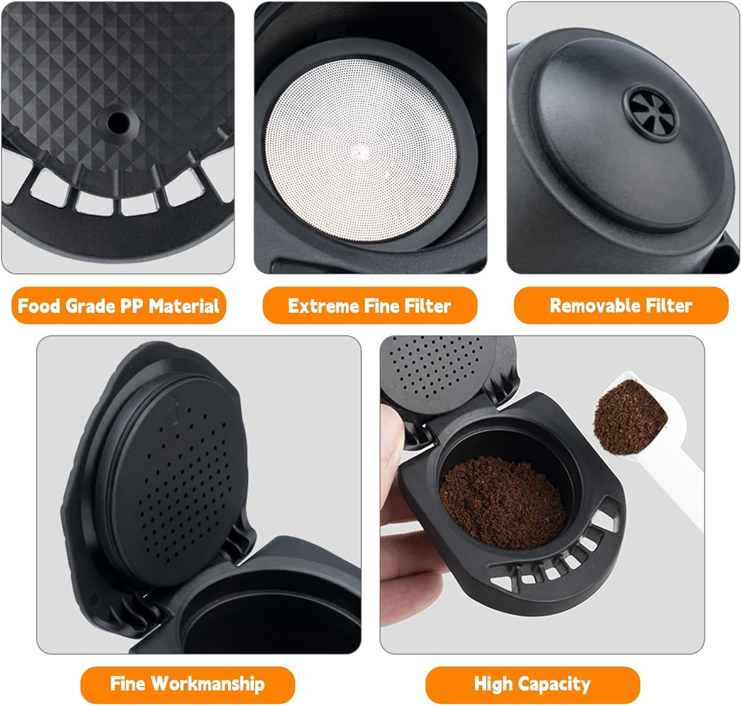 Reusable Capsule Adapter for Dolce Gusto, Coffee Capsule Converter Refillable Coffee Capsule Adapter with Espresso Measuring Cup, Compatible for Piccolo XS/Genio S/EDG 305/EDG 606.S