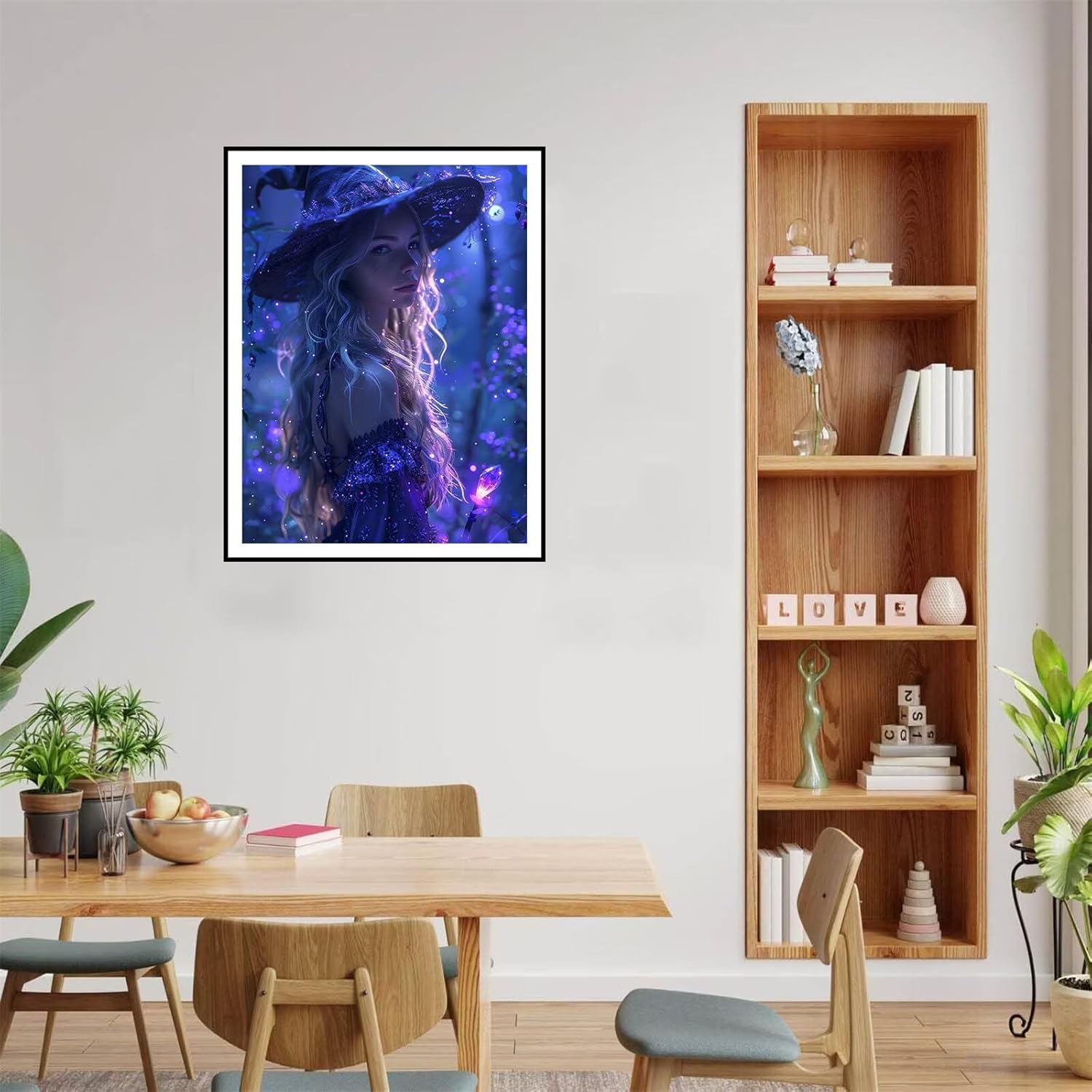 Witch Diamond Art Kits for Adults, Mystery Diamond Painting Kits for Adults, 60x80cm DIY 5D Diamond Dots Gem Art for Beginners, Full Drill Diamond Arts and Crafts, Perfect for Gifts Home Wall Decor