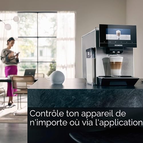 Siemens machine à café automatique EQ900 TQ905D03, écran tactile, mode barista, réduction du bruit, 10 profils, broyeur premium, nettoyage la vapeur, 1 500 W, inox - 4