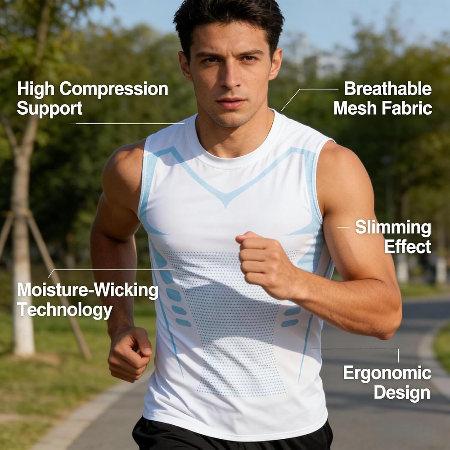 North Alpine Compression Vest, Compression Shirt Men, Version Sleeveless Vest, for Gym, Running