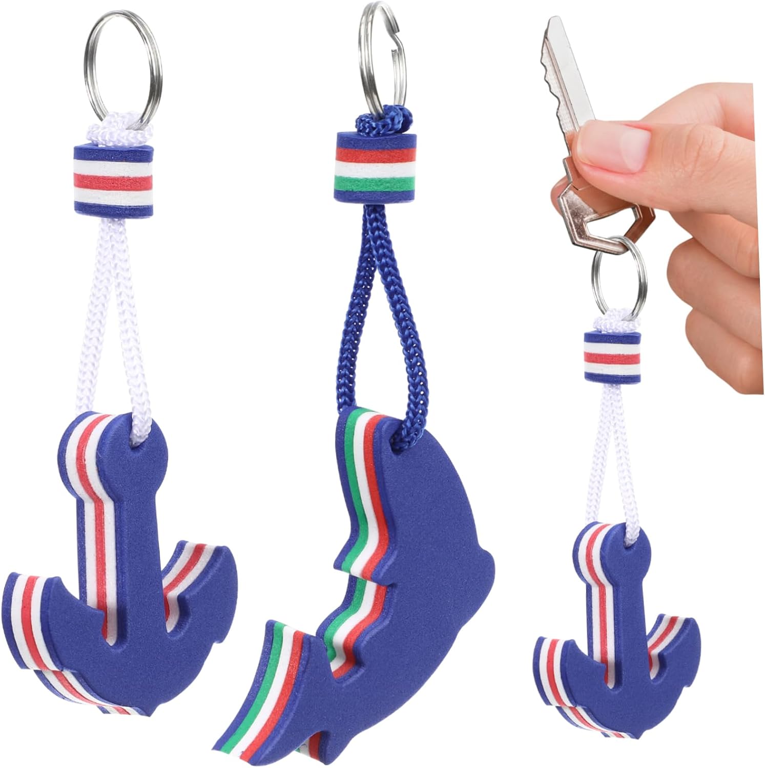 INOOMP 2pcs Eva Dolphin Anchor Floating Keyring Water Keychain for Kayaking Canoeing Boating and Outdoor Activities