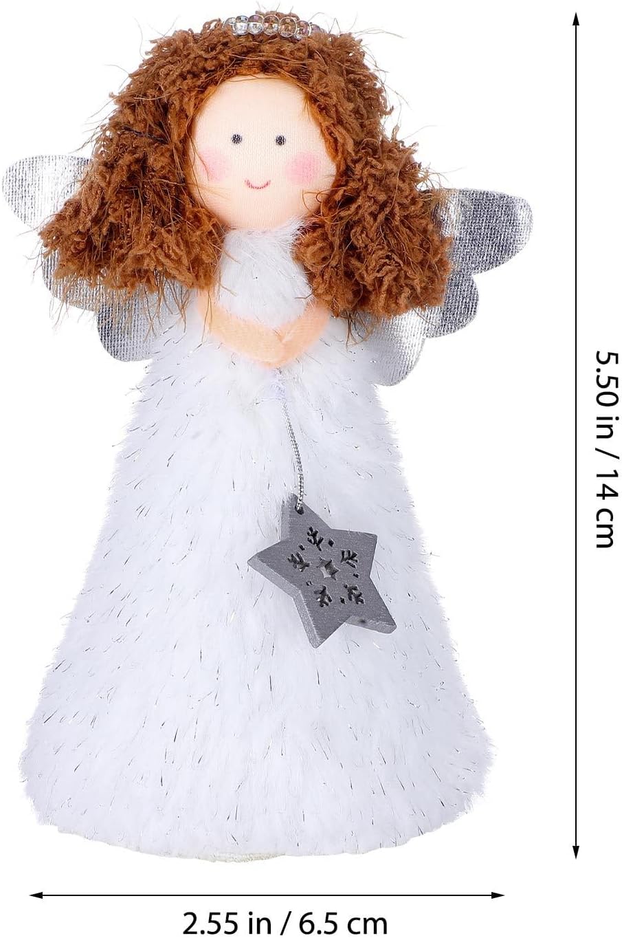KESYOO Christmas Angel Tree Topper Small Angel Xmas Tree Decoration Lightweight for Indoor Holiday Festival Home Office - Image 4