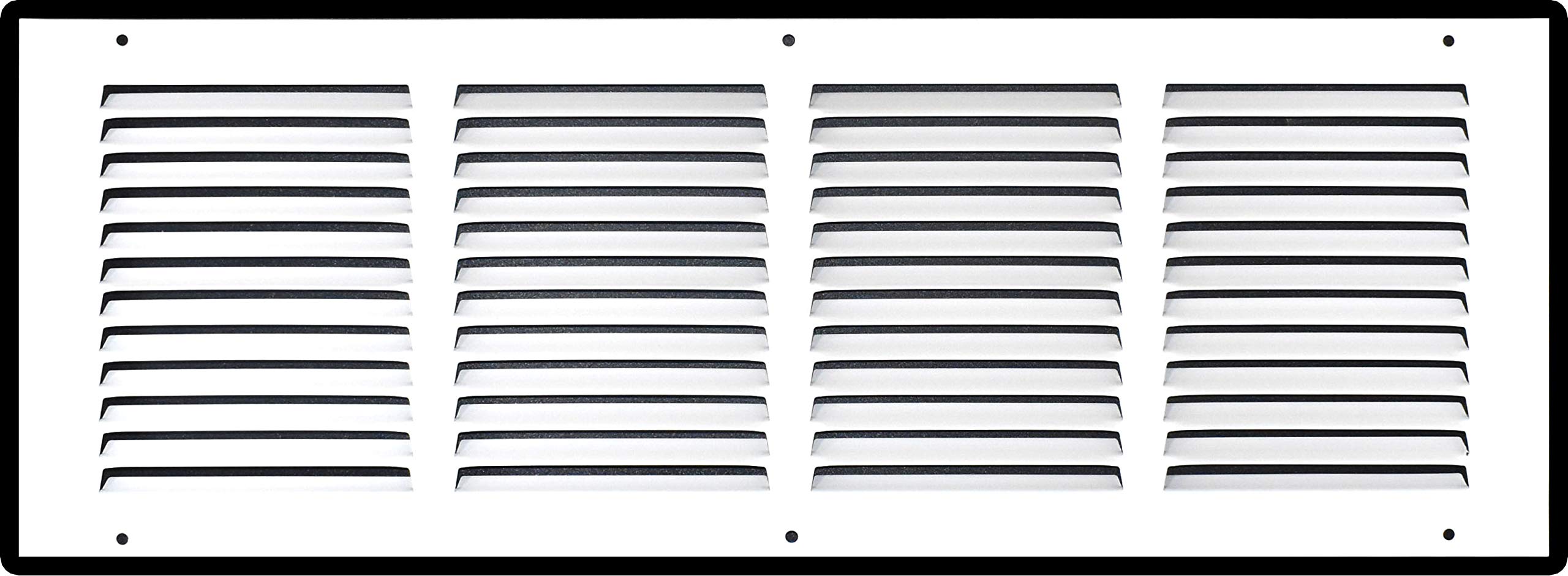 Handua - Paquete de 2 rejillas de aire de retorno de acero de 50.8 cm de ancho x 15.2 cm de alto [tamaño de apertura del conducto] | Rejilla de ventilación para pared lateral y techo, color blanco.