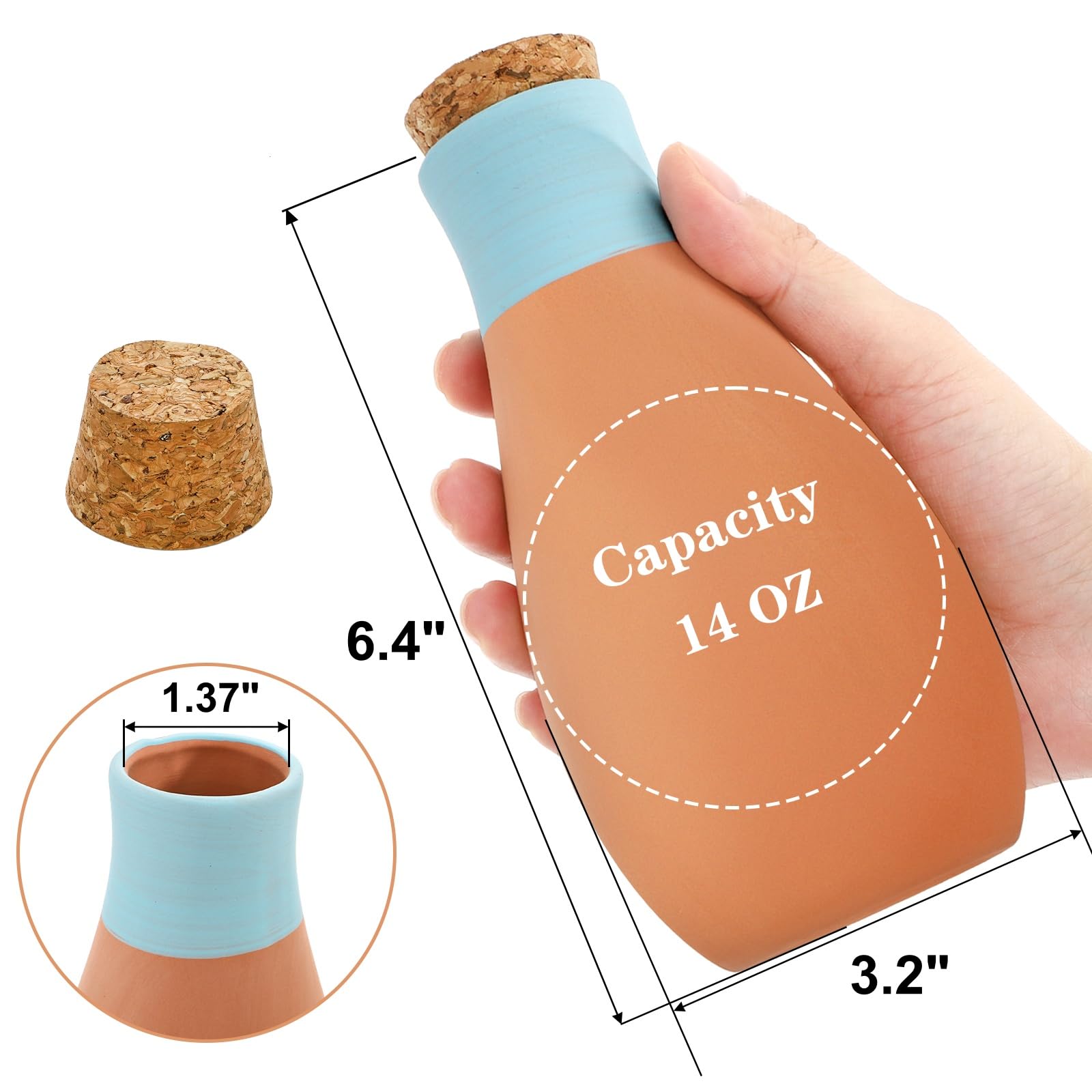 DEAYOU Lot de 4 globes d'arrosage automatique pour plantes en terre cuite avec couvercle, dispositif d'arrosage automatique pour intérieur et extérieur, plantes de vacances, facile à remplir
