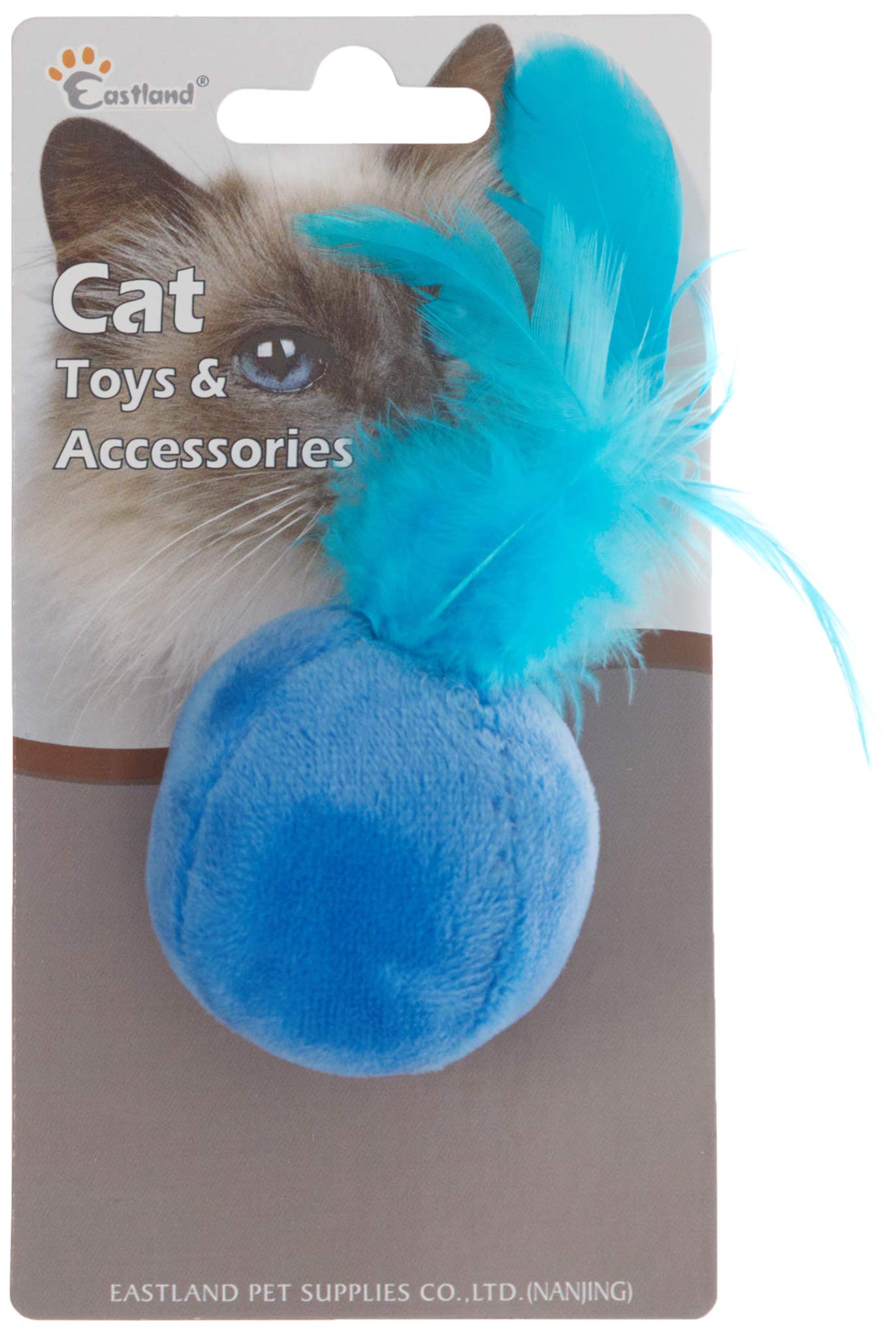 Beeztees Eastland 551157 Kedi Otlu Tüylü Top Oyuncak, 4.5 Cm, Karışık Renkli